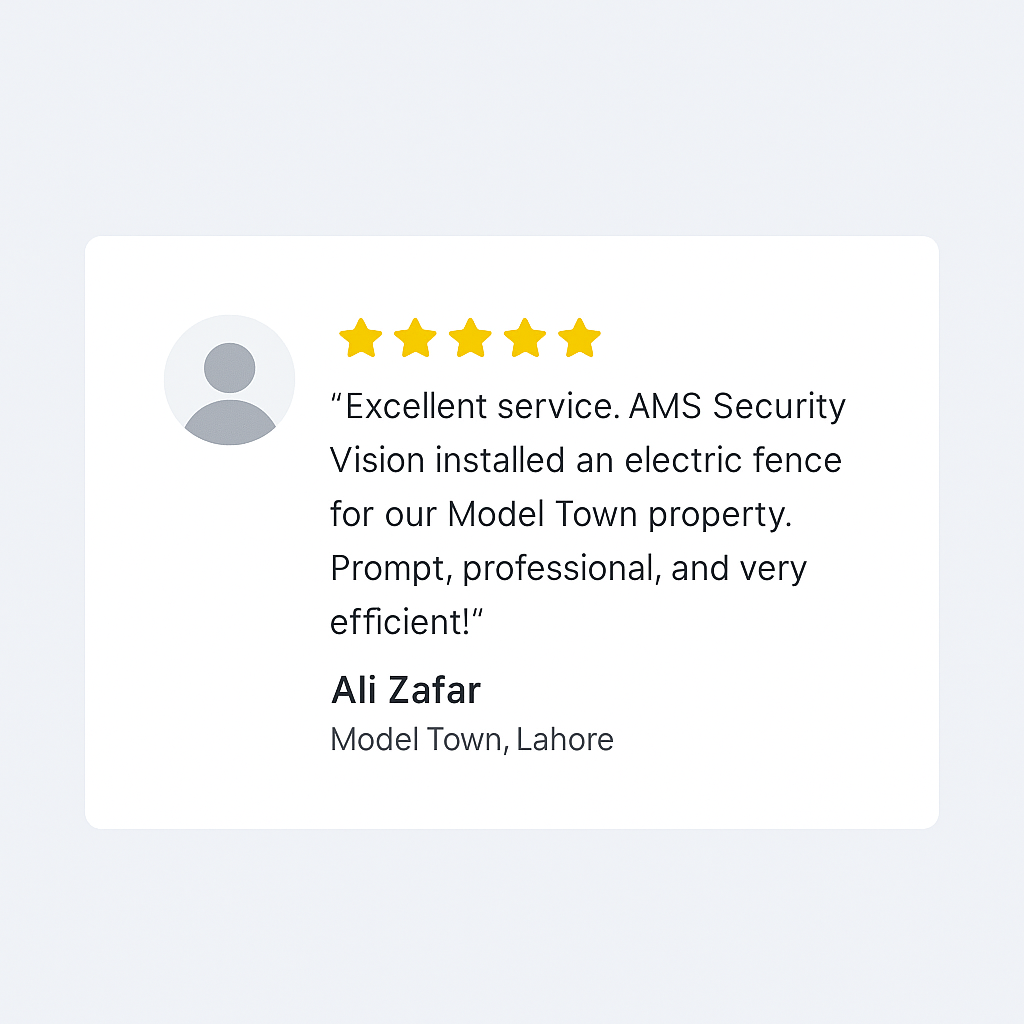 Client Testimonial - Electric Fence Installation in Model Town Lahore