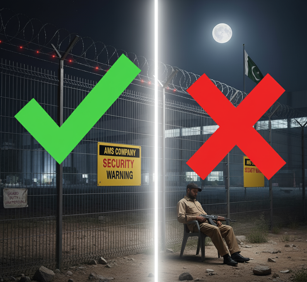 AMS Security Electric Fence installed in a Lahore home