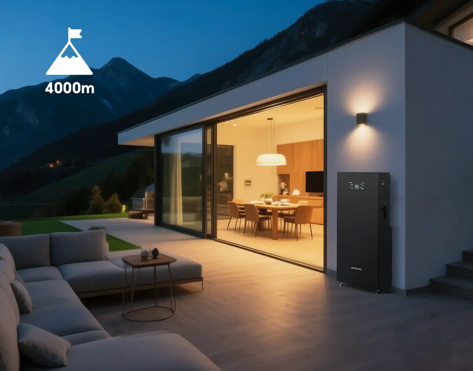 Marstek V6000 IP65 waterproof battery mounted on exterior wall Pakistan