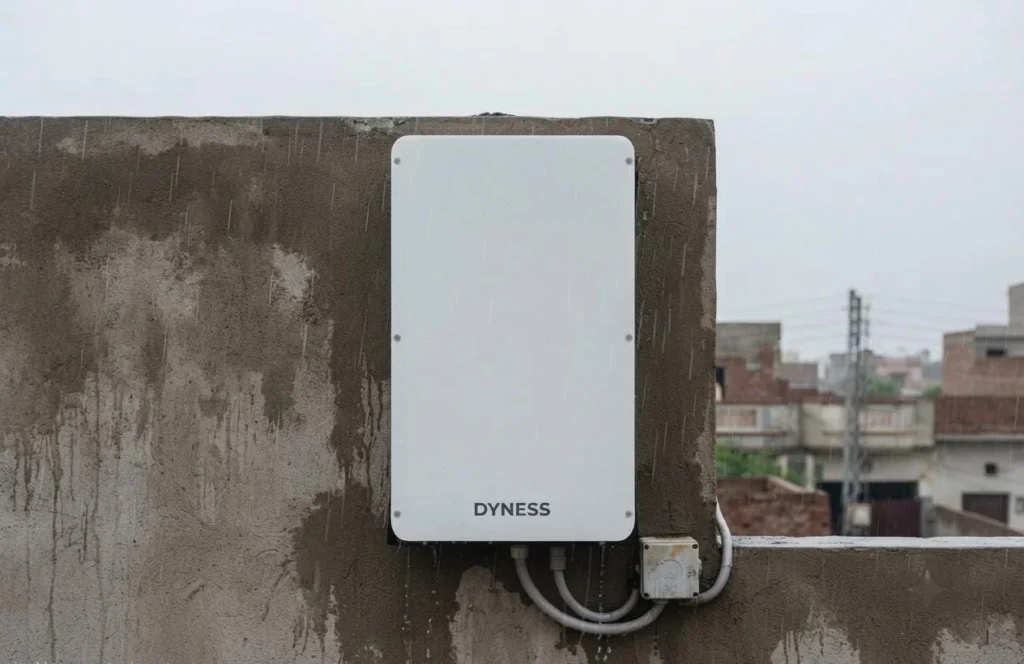 Dyness Powerbox Pro IP65 rated outdoor wall-mounted installation