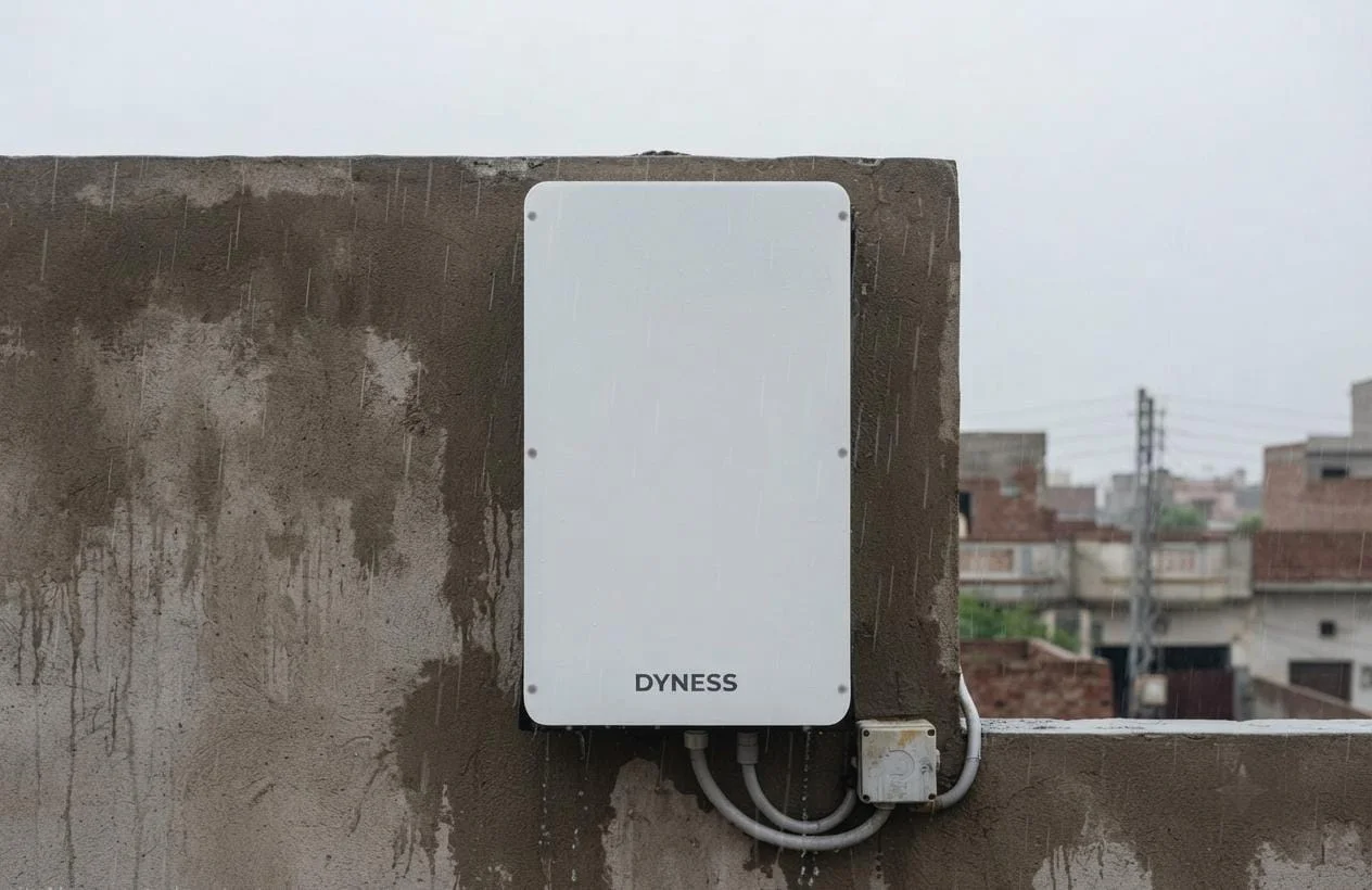 Dyness Powerbox Pro IP65 rated outdoor wall-mounted installation