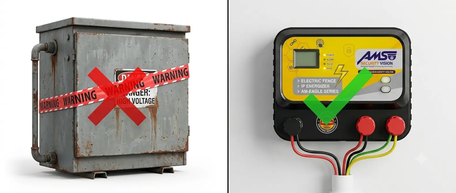 Illegal local 110V transformer system vs legal pulsed electric fence energizer — comparison for Pakistan homeowners