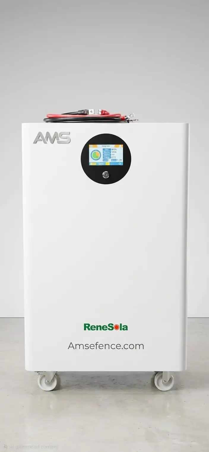 Renesola M16S314BL-F 16kWh lithium battery front view with LCD display