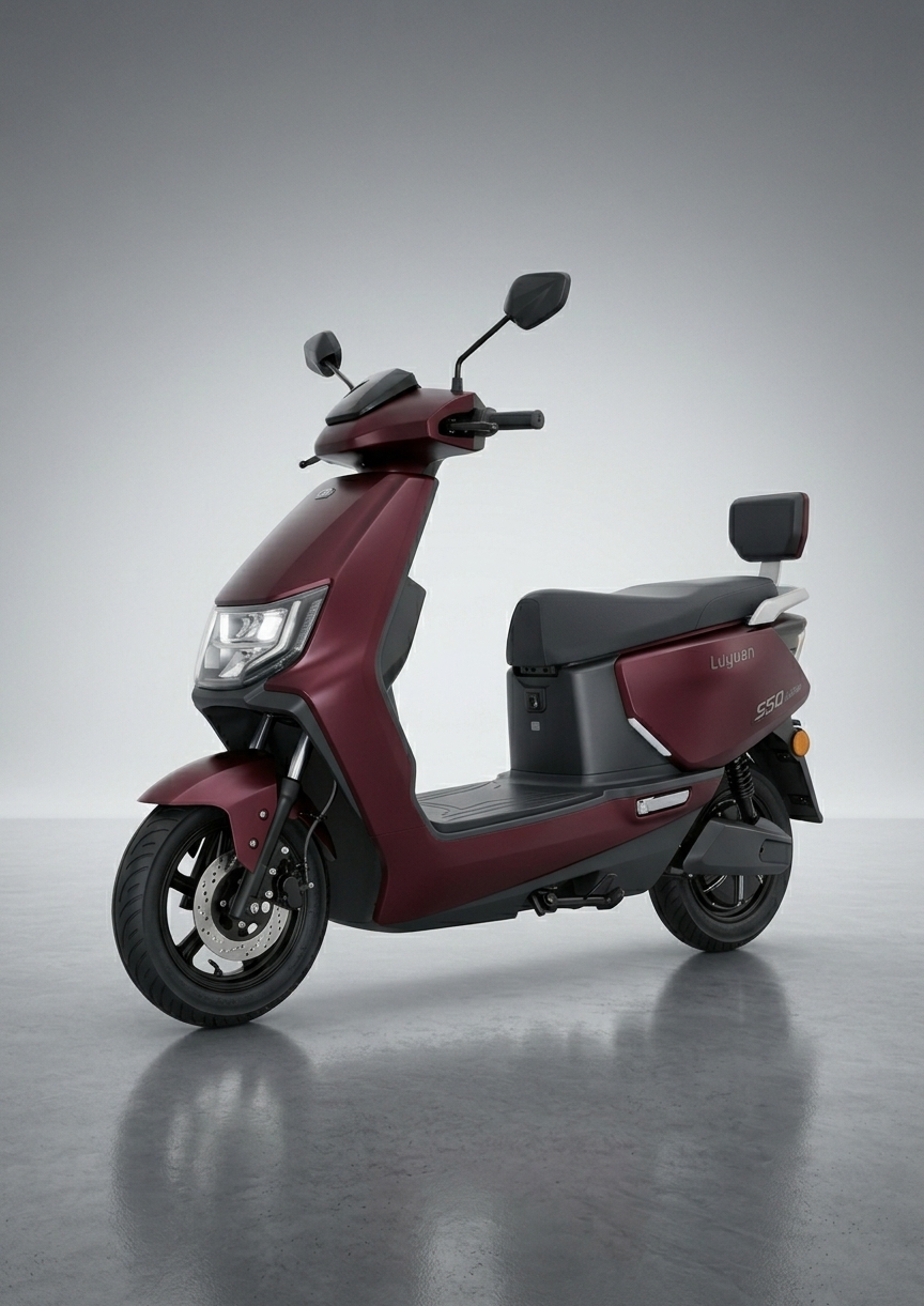 Luyuan S50 maroon lithium battery electric scooter Lahore price