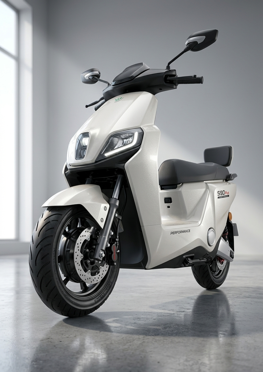 Luyuan S90 Plus white high performance electric scooter Lahore price